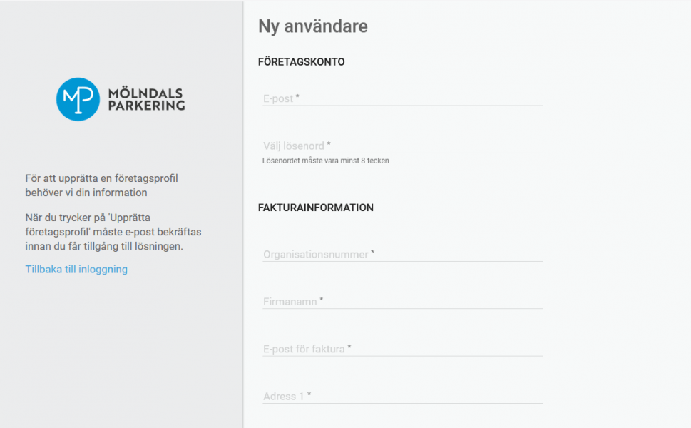 Överblick för ”Ny Användare”